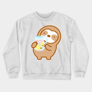 Cute Pink Lemonade Sloth Crewneck Sweatshirt